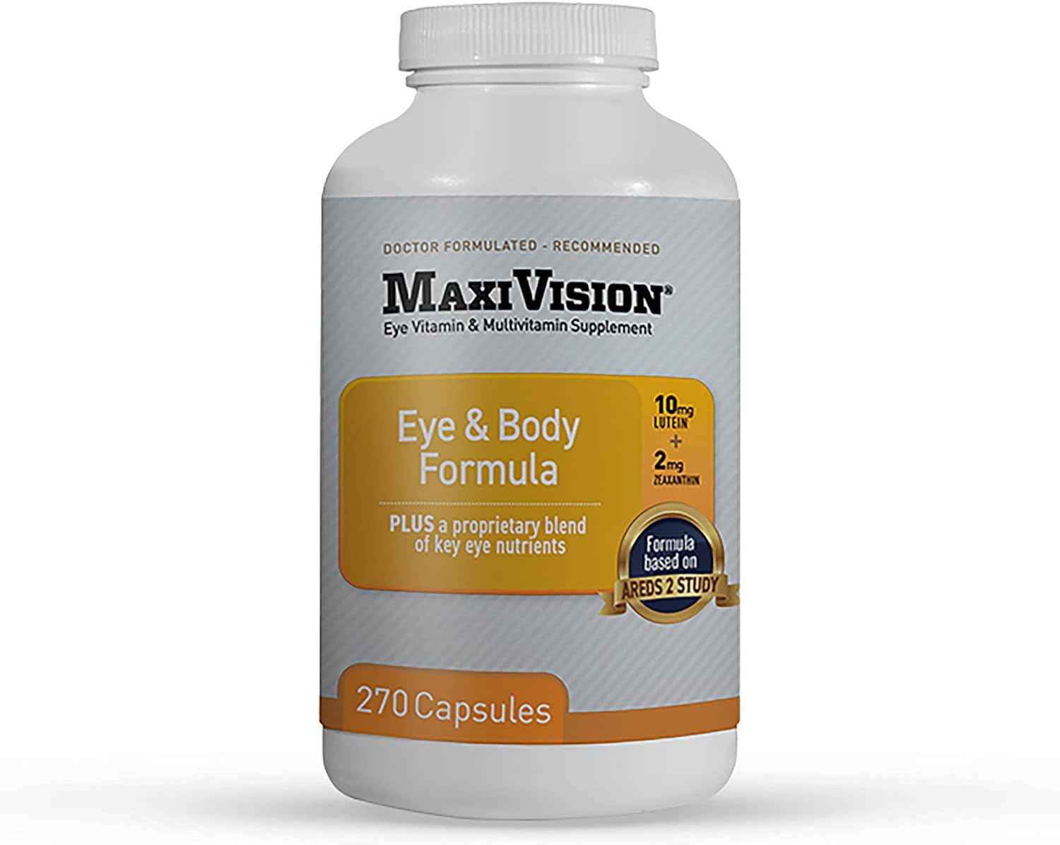 MaxiVision? Eye & Body Formula - Based on AREDS 2 Study - 270 Eye Vitamins Capsules - 1 Bottle