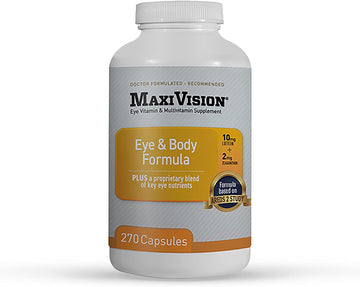 MaxiVision? Eye & Body Formula - Based on AREDS 2 Study - 270 Eye Vitamins Capsules - 1 Bottle