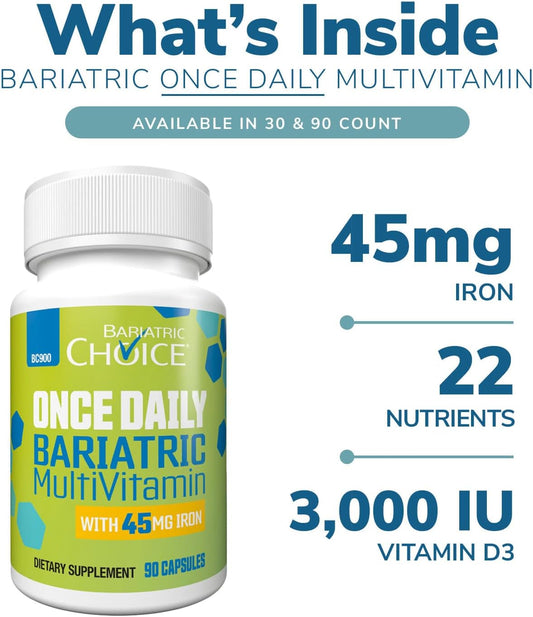 Bariatric Choice Once Daily Bariatric Multivitamin Capsule with 45 mg of Iron (30ct)