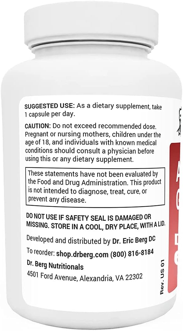 Dr. Berg Adrenal Glandular - Hormone Balance Formula That Supports Healthy Adrenal Function - Adrenal Support Supplement - 60 Capsules : Health & Household