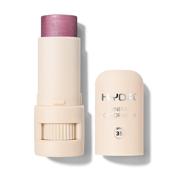 Kyda Mineral Color Balm, Spf 35, Creamy Blendable Color For Lips&Cheeks, Buildable Shimmer Finish, Lightweight Formula, Multiuse Makeup Stick, Berry