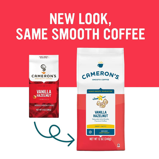 Cameron's Coffee Roasted Ground Coffee Bag, Flavored, Vanilla Hazelnut