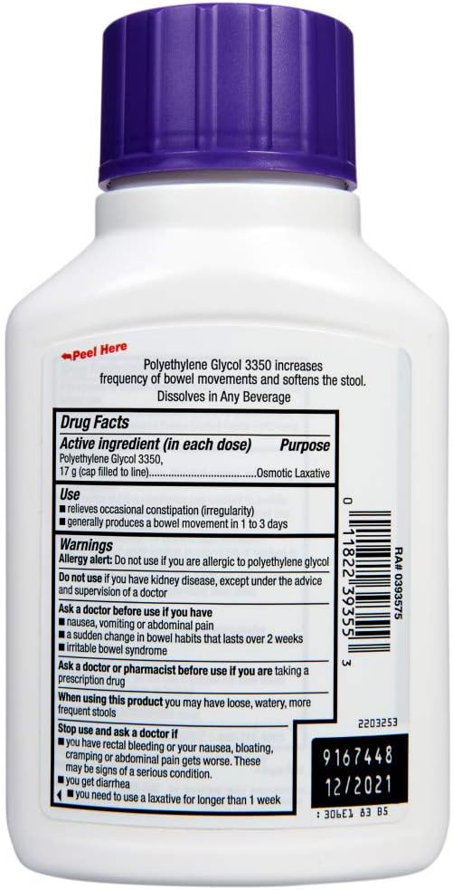 Rite Aid Laxative Powder - Polyethylene Glycol 3350, Stool Softner For Constipation Relief - 14 Dose, 8.3 Oz