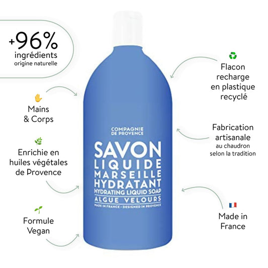 Compagnie De Provence Savon De Marseille Apothicare Liquid Soap, Mint Basil, 10 Fl Oz Plastic Pump Bottle