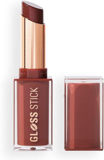 Revolution Pout Lip Gloss, Pigmented High Shine Formula With Hyaluronic Acid & Vitamin E, Vegan & Cruelty-Free, 3G, Shimmer Toasted Caramel