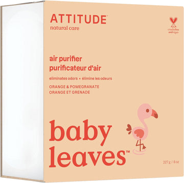 ATTITUDE Baby Air Purifier, Activated Carbon Freshener, Odor Remover, Plant and Mineral-Based, Vegan, Orange and Pomegranate, 8 Ounces