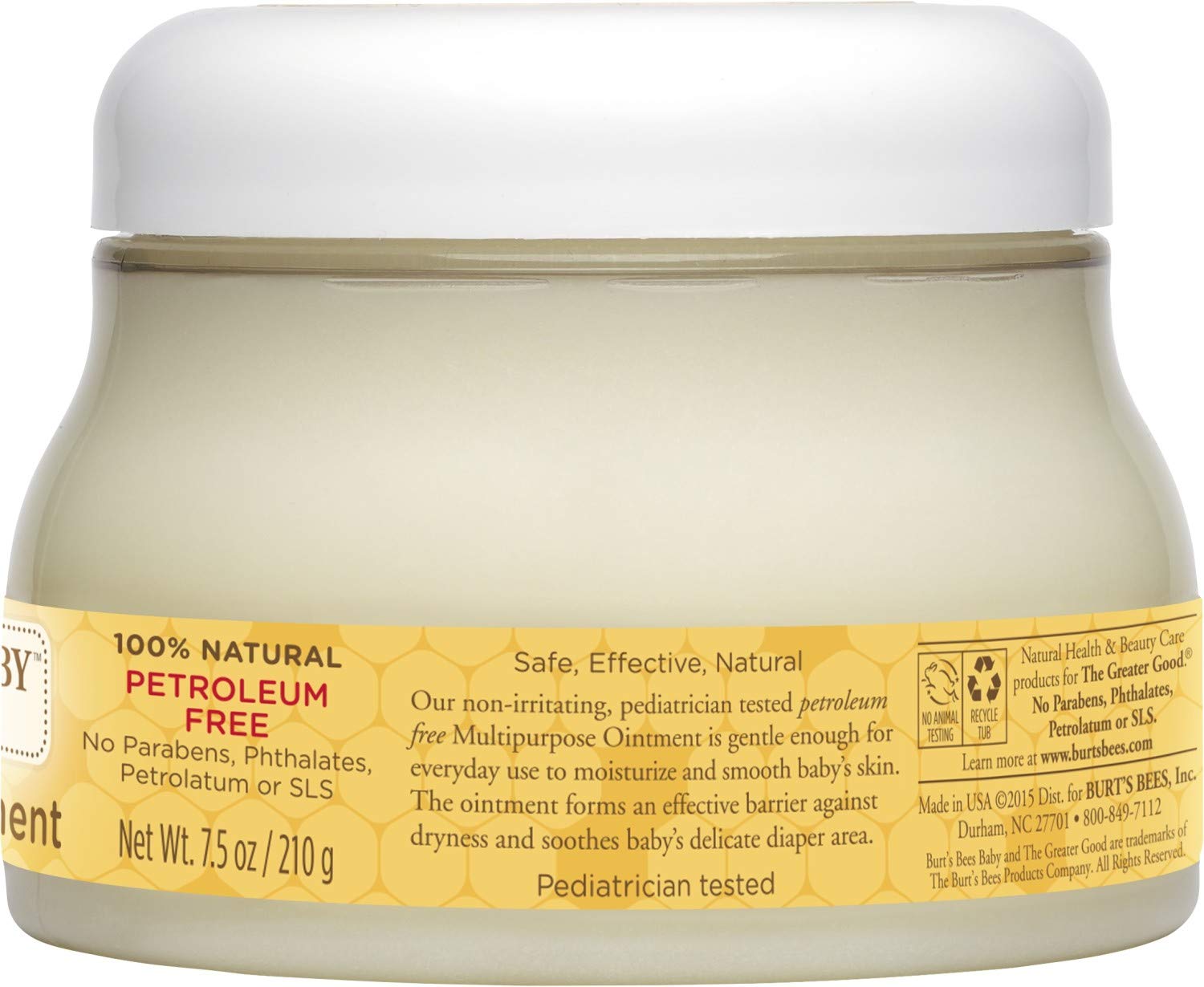 Burt's Bees Baby 100% Natural Multipurpose Ointment, Face & Body Baby Ointment – 7.5 Ounce Tub : Baby