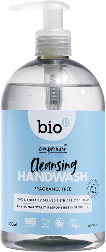 BIO D Anti Bacterial Hand Wash Fragrance Free 500ml (PACK OF 1)