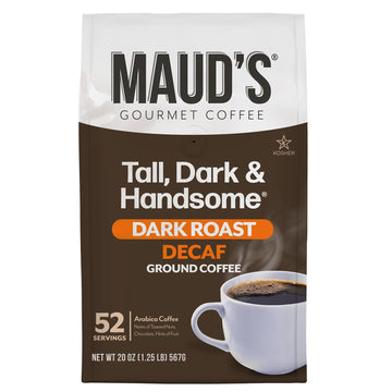 Maud'S Decaf Dark Roast Ground Coffee, 1 Bag, (20Oz), 100% Arabica Coffee, 52 Servings