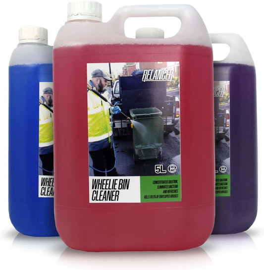 Trade Chemicals Wheelie Bin Cleaner 5L Relancer Anti-Bacterial Sanitizer (BUBBLEGUM) :Grocery