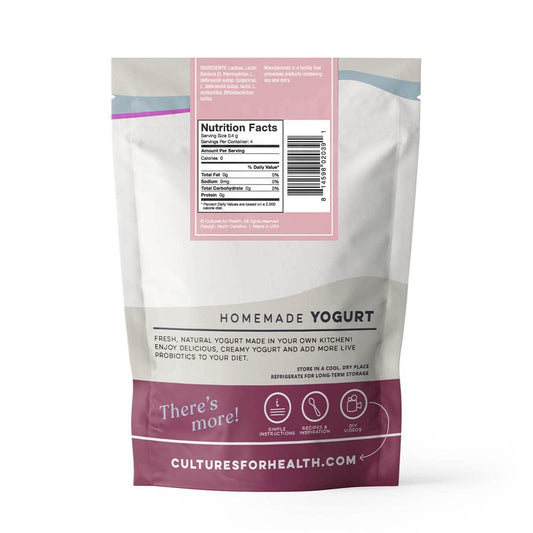 Cultures for Health Mild Yogurt Starter Culture | 4 Packets Direct-Set Powder Yogurt Culture with Lactobacillus Acidophilus | DIY Non-GMO Probiotic Yogurt | Mild Flavor Favorite Plain Yogurt for Kids