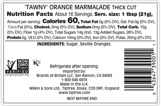 Tiptree Tawny Orange Marmalade, 12 Ounce Jar