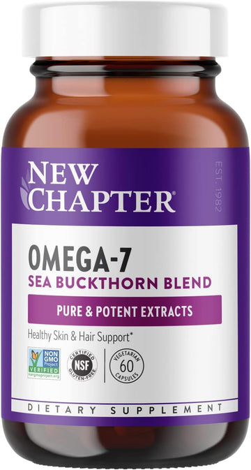 New Chapter Supercritical Omega 7 with Sea Buckthorn + Plant Sourced Fatty Acids + Omega 7 + Non-GMO Ingredients - 60 Vegetarian Capsule