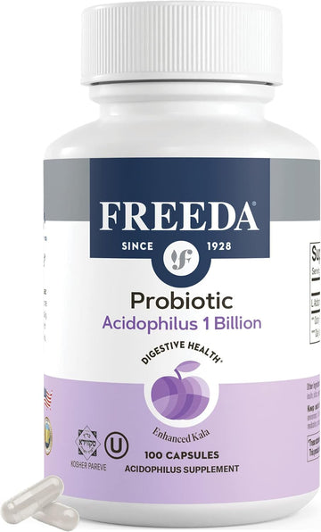 Freeda Acidophilus Probiotic 1 Billion Cfu - Lactobacillus Acidophilus Probiotics For Women & Men - Women'S Probiotics For Digestive Health - Gut Health Supplements For Women & Men (250 Capsules)