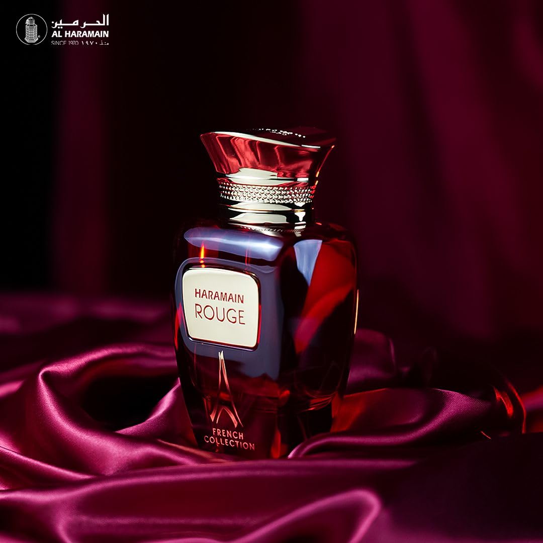 Al Haramain Rouge French Collection For Unisex - Arabian Perfume For Women & Men - Long Lasting Fragrance With Notes Of Lavender, Jasmine, Vanilla - Arabic Cologne - Eau De Parfum - 3.33 Oz Edp Spray