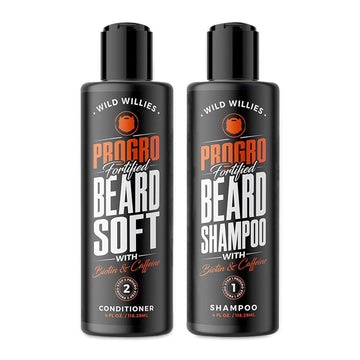 Progro Beard Growth Shampoo & Conditioner Set By Wild Willies For Thicker & Fuller Beard