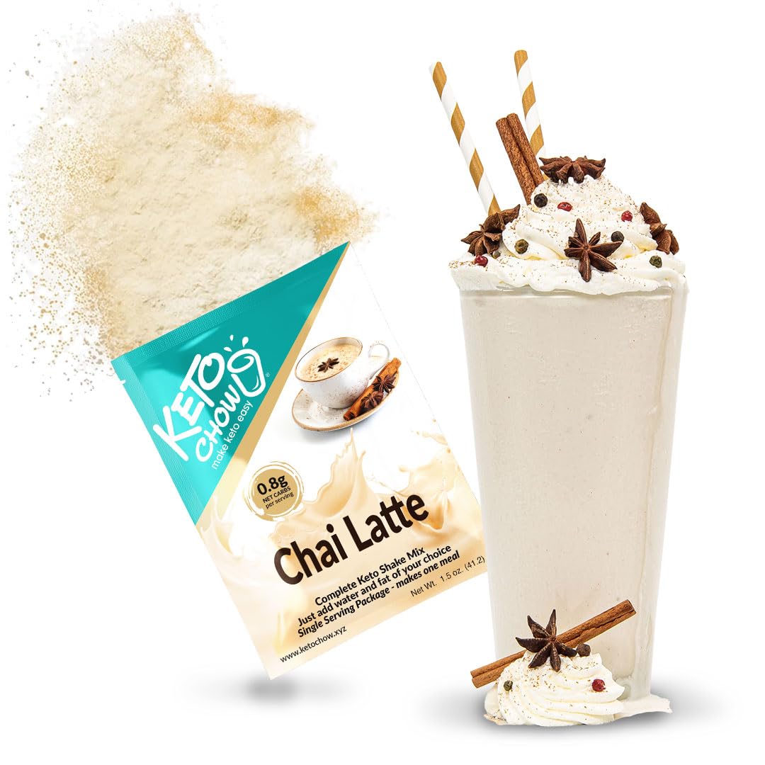 Keto Chow Chai Latte | Keto Meal Replacement Shake Powder | Nutritionally Complete Keto Food | Low Carb Keto Meals | Delicious Easy Meal Substitute Drink | Protein Rich You Choose The Fat | Single Meal Sample