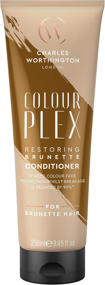Charles Worthington Colourplex Restoring Brunette Conditioner, Hair Colour Fade Protection, Salon Toning Conditioner For Brunettes, 250 Ml