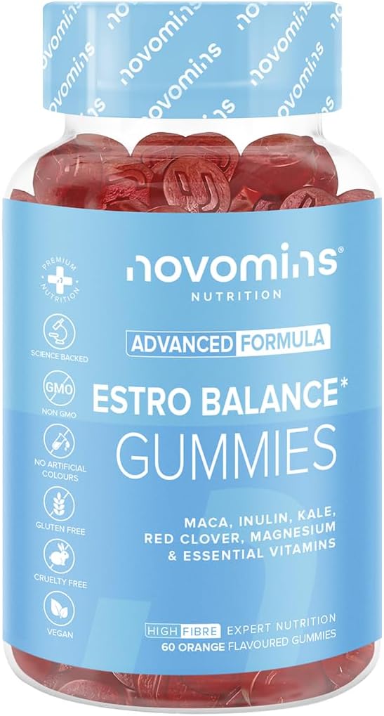 Novomins Estro Gummies – Womens Multivitamins - With Vitamin D, B6, B12, Maca & Kale Extract, Inulin - 60 Vegan Gummies