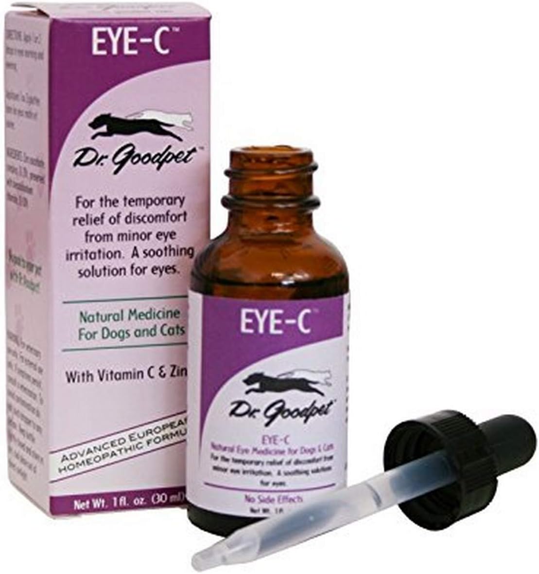 Dr. Goodpet Eye-C All Natural Eye Drops for Dogs & Cats Zinc & Vitamin C : Pet Supplies