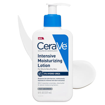 Cerave Intensive Moisturizing Lotion | Hydro-Urea + Shea Butter | Body Lotion For Dry Skin | Relieves Signs Of Extra Dry Skin | Non Greasy Hydrating Lotion For Rough, Tight, Red & Itchy Skin | 8Oz