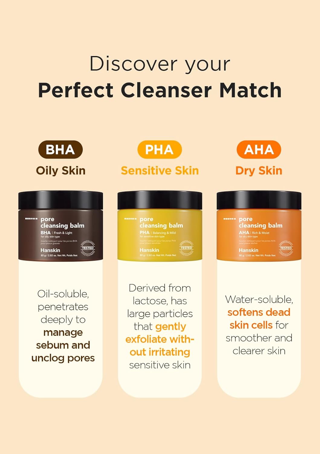Hanskin Aha Pore Cleansing Balm, For Dry Skin, Exfoliating, Gentle Blackhead Cleanser And Makeup Remover Balm [Aha/2.82 Oz] : Beauty & Personal Care