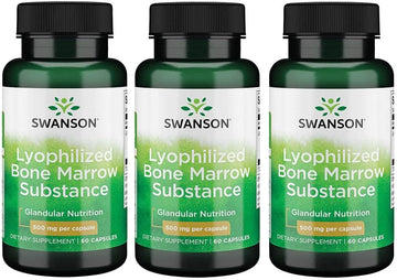 Swanson Raw Lyophilized Bone Marrow Substance 500 Milligrams 60 Capsules (3 Pack)