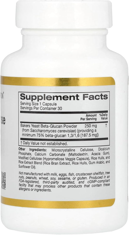 California Gold Nutrition Immune Defense With Wellmune®, Beta-Glucan, 250 Mg, 30 Veggie Capsules