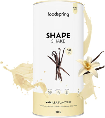 Foodspring Shape Shake Vanilla - Complete Meal-Replacement Shake For Weight Control With Premium Protein, Only 202 Kcal Per Serving, Gluten-Free - 900G