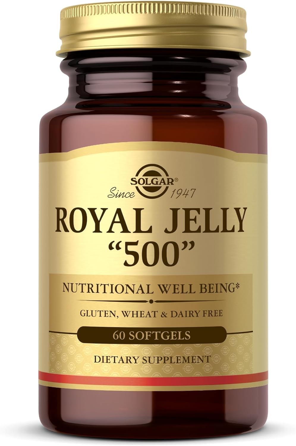 Solgar Royal Jelly "500" - 60 Softgels - Gluten Free, Dairy Free - 60