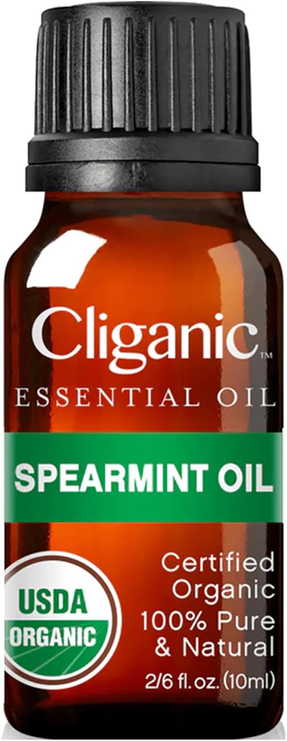 Cliganic USDA Organic Spearmint Essential Oil, 100% Pure Natural Undiluted, for Aromatherapy (10ml) | Non-GMO Verified : Health & Household