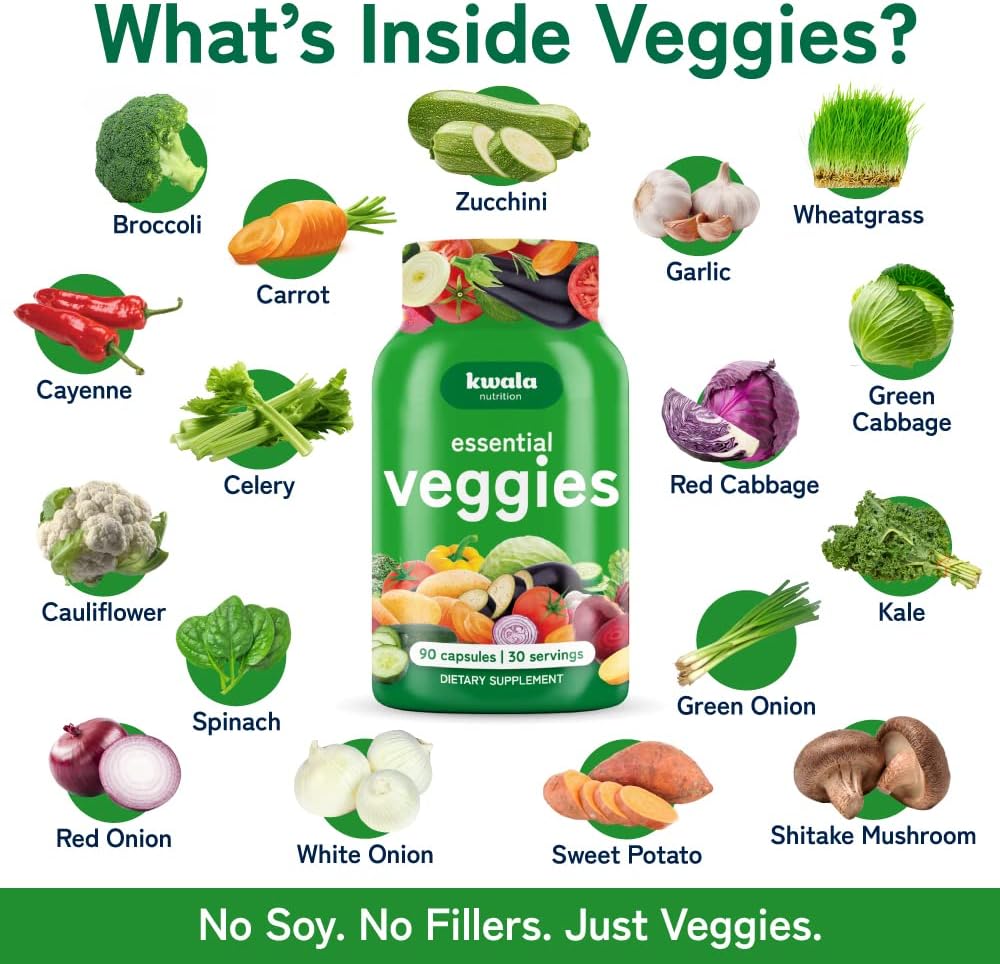 Fruit And Veggies Supplement - 180 Capsules Total - Non Gmo, Soy Free (Pack Of 2)