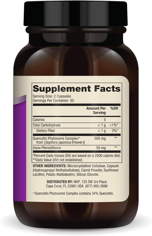 Dr. Mercola Quercetin And Pterostilbene Advanced, 30 Servings (60 Capsules), Dietary Supplement, Supports Lung And Immune Health, Non Gmo