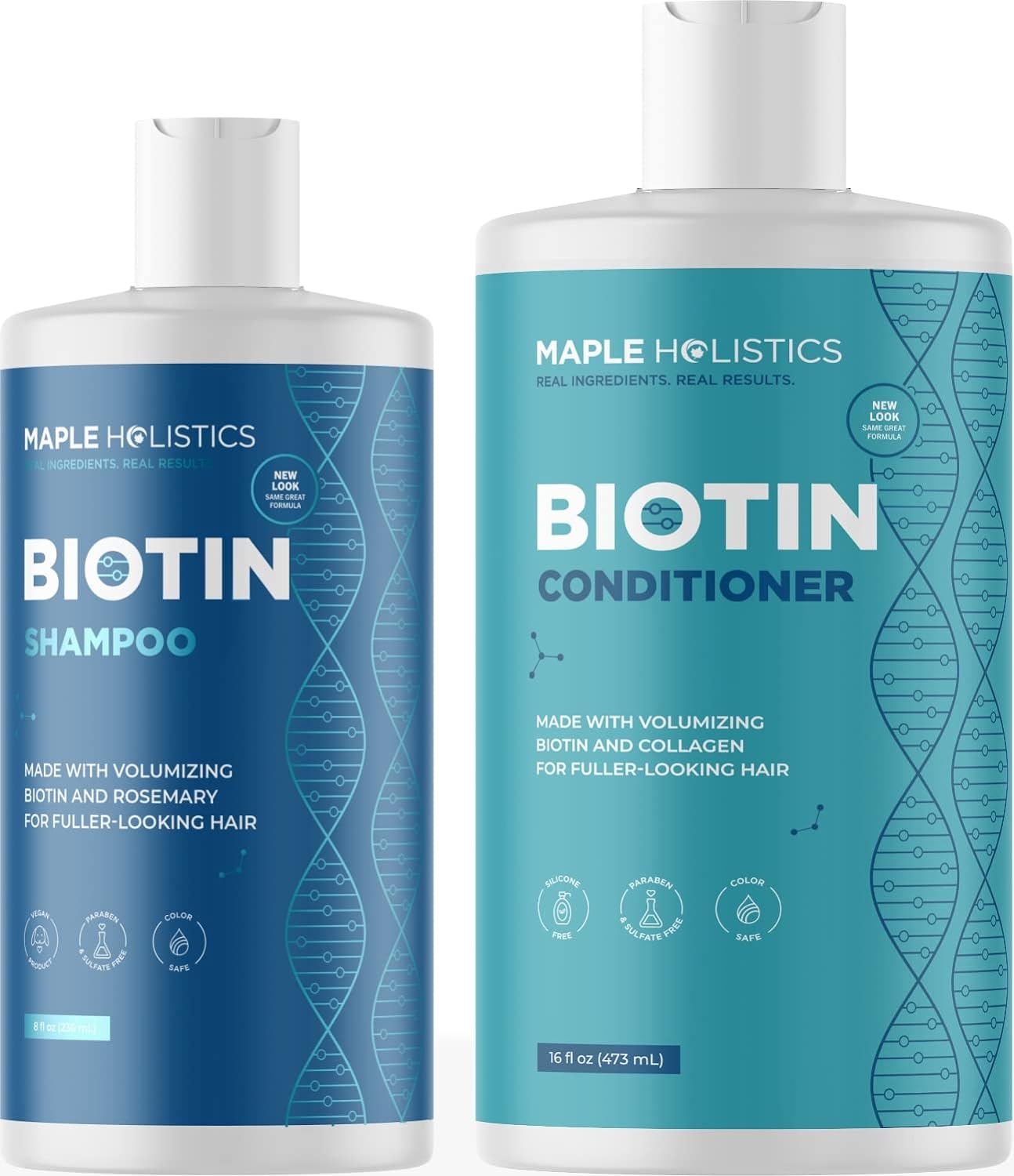 Volumizing Biotin Shampoo and Conditioner Set - Sulfate Free Shampoo and Conditioner for Dry Damaged Hair and Scalp Care - Volumizing Shampoo for Thinning Hair with Jojoba and Argan Oil for Hair Care