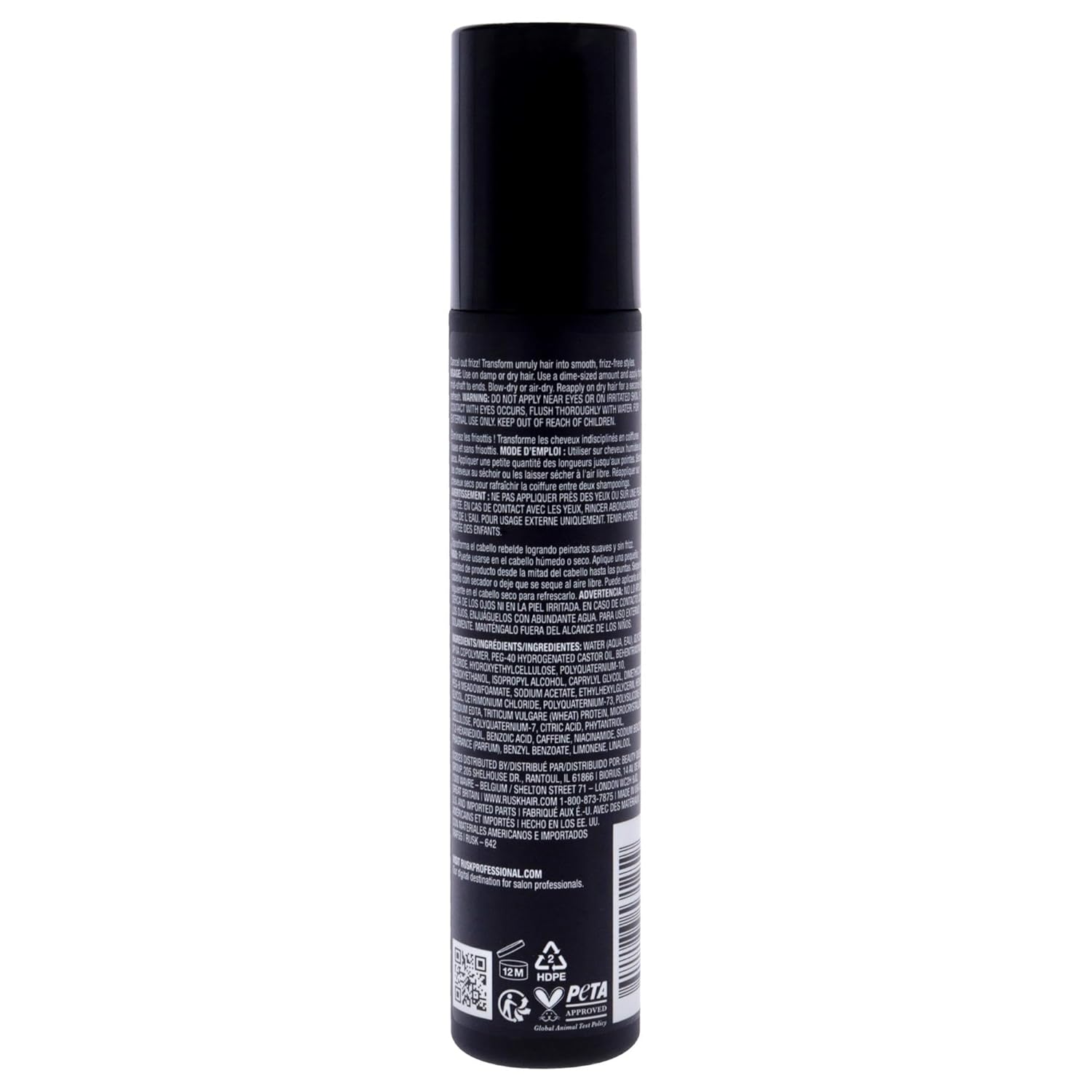Rusk Anti-Frizz Serum, Smooth + Control, For Damp Or Dry Hair, Smoothes And Prevents Frizz, 5 Oz : Beauty & Personal Care