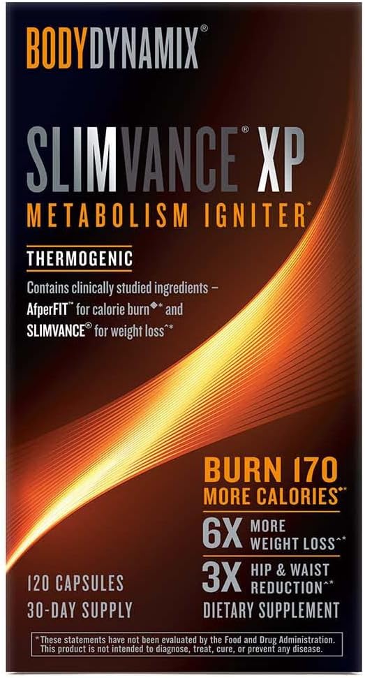 Slimvance Xp Thermogenic Supplements | Supports Weight Loss And Fat Burning Goals | Energy And Mebolism Boost Formula | 120 Capsules