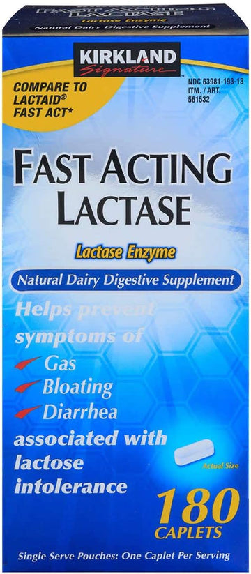 Kirkland Signature Fast Acting Lactase Enzyme 180 Count