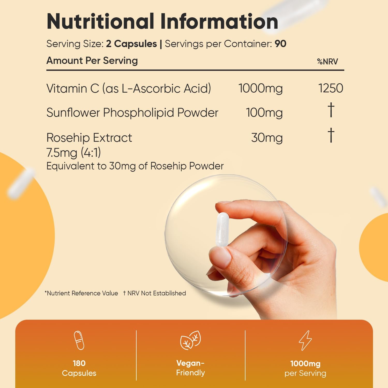 Liposomal Vitamin C Capsules 1000mg - 180 Vegan Capsules (3 Months Supply) - L-Ascorbic Acid with Rosehip & Sunflower Phospholipid - Liposomal VIT C Supplement : Amazon.co.uk: Health & Personal Care