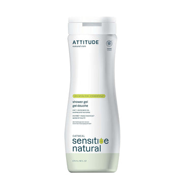 Attitude Body Wash For Sensitive Skin With Oat And Avocado Oil, Ewg Verified, Dermatologically Tested, Vegan, 16 Fl Oz