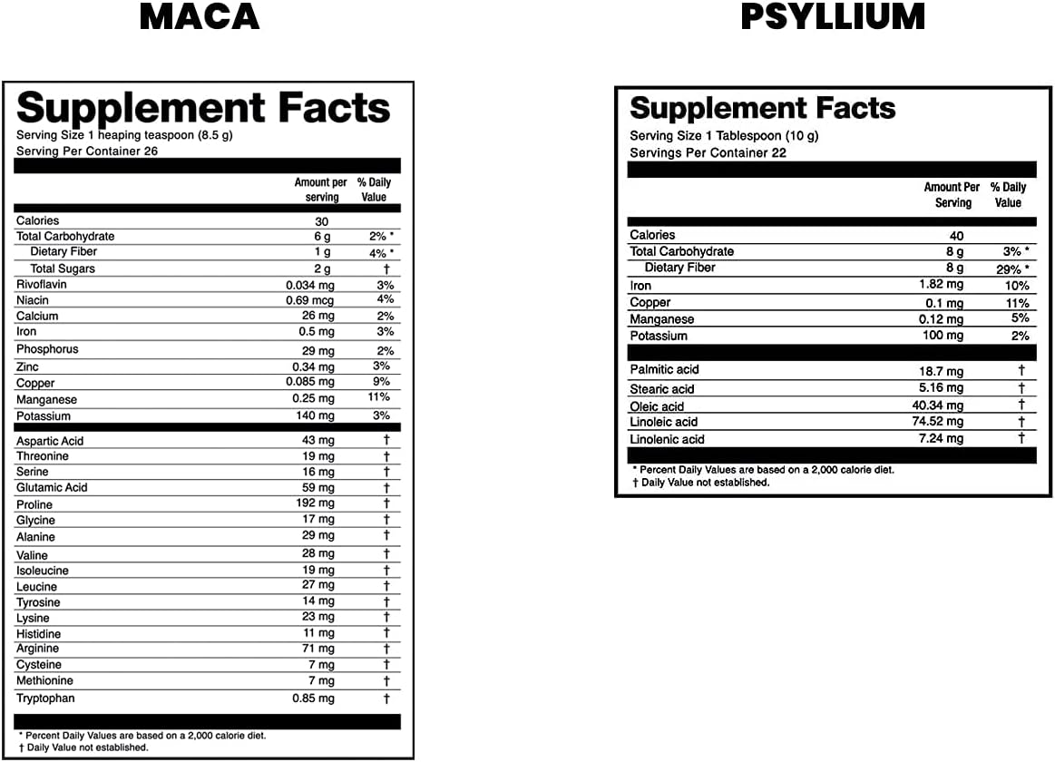 Zen Spirit Maca & Psyllium Powder - USDA & Vegan Certified : Health & Household