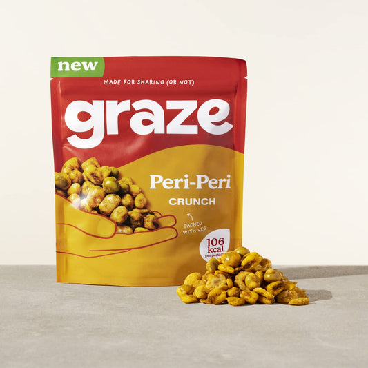 Graze - Peri Peri Snacks - Healthy Snacks Alternative For Crisps, Mixed Nuts & Pretzels - Ideal If You Love Corn, Broad Beans And Corn Hoops Mixed Savoury Vegan Snacks (6X100G Pack)