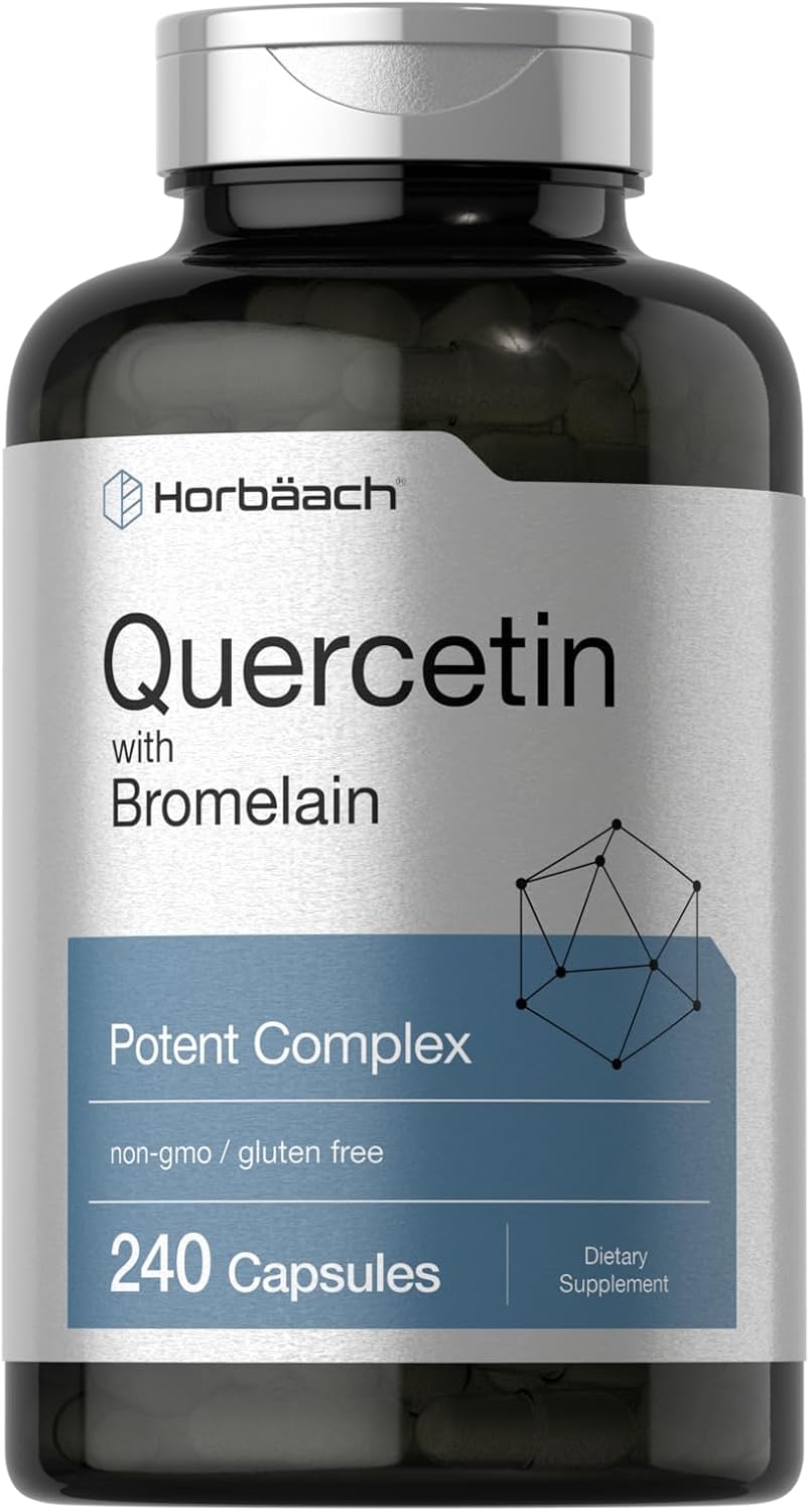 Horbäach Quercetin With Bromelain Supplement | 240 Capsules | Non-Gmo And Gluten Free