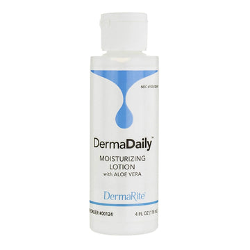 Dermarite'S Dermadaily Moisturizing Lotion For Hand And Body - Daily Use Skin Moisturizer With Aloe Vera, Non-Greasy Formula - 4 Oz. Bottle, 96 Count