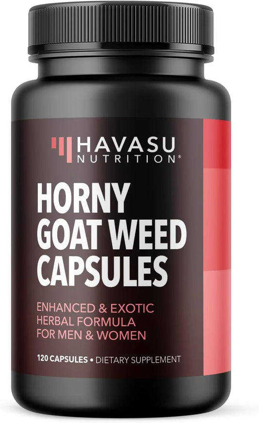 Horny Goat Weed For Men And Women | Extra Strength Performance Support With Maca Root Extract & Tongkat Ali & Muira Puama | Power, Performance And Energy Support | 2 Months Supply Herbal Supplement