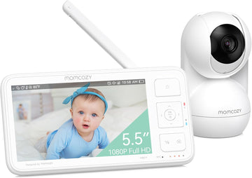 Momcozy Video Baby Monitor, 5.5” 1080P Full Hd Baby Monitor With Camera No Wifi, Infrared Night Vision, 5800Mah 120-Hrs Battery, Eco, Vox, 2-Way Audio, 1640Ft Range, Record And Rewind Locally, Bm03