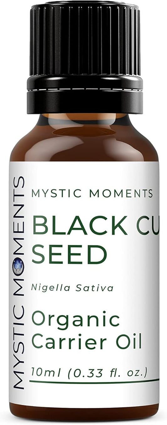 Mystic Moments | Organic Black Cumin Seed Carrier Oil 10ml - Pure & Natural Oil Perfect For Hair, Face, Nails, Aromatherapy, Massage and Oil Dilution Vegan GMO Free