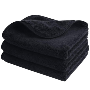 Sinland Microfiber Face Cloths Reusable Makeup Remover Washcloths Super Soft And Absorbent Fingertip Face Towels For Sensitive Skin Women 12 X 12 Inch 6 Pack Black