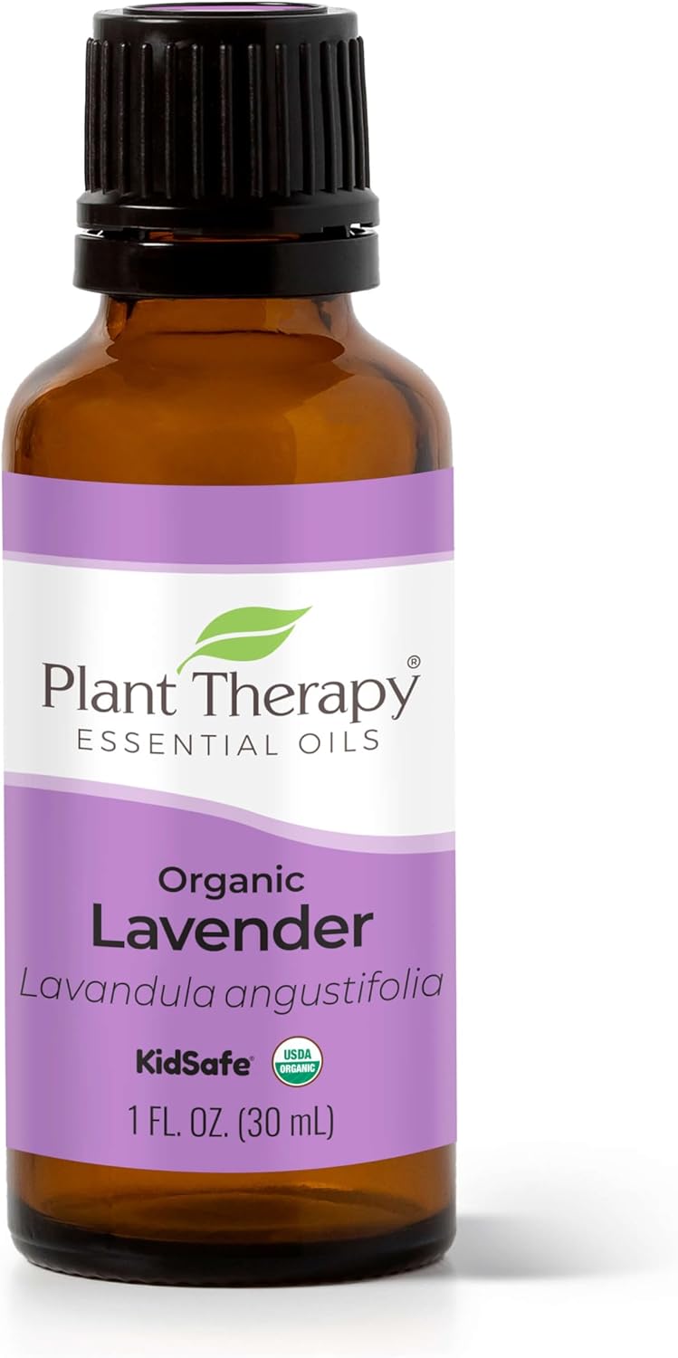Plant Therapy Organic Lavender Essential Oil 100% Pure, Usda Certified Organic, Undiluted, Natural Aromatherapy For Diffusion & Topical Use, For Skin, Hair, Relaxation, Premium Therapeutic Grade 30 Ml