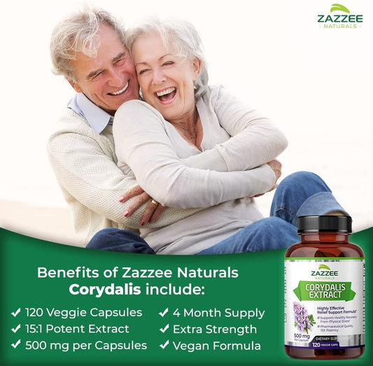 Zazzee Extra Strength Corydalis 15:1 Extract, 7500 mg Strength, 120 Ve