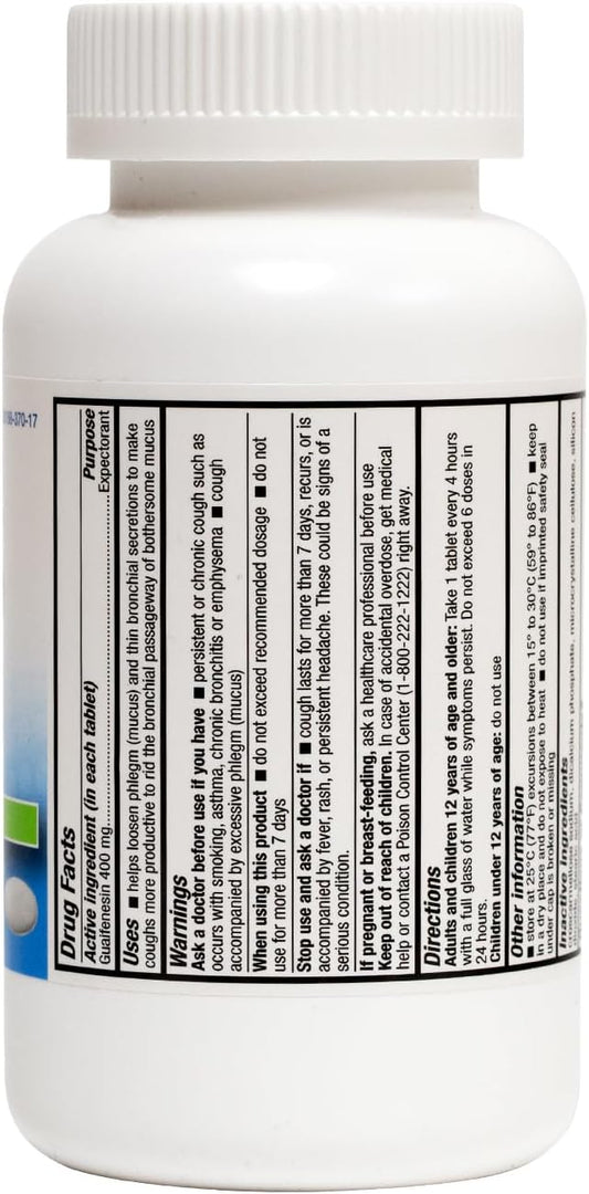 Healtha2Z® Mucus Relief | Guaifenesin 400Mg | 300 Counts |No Benzene | Immediate Release | Expectorant